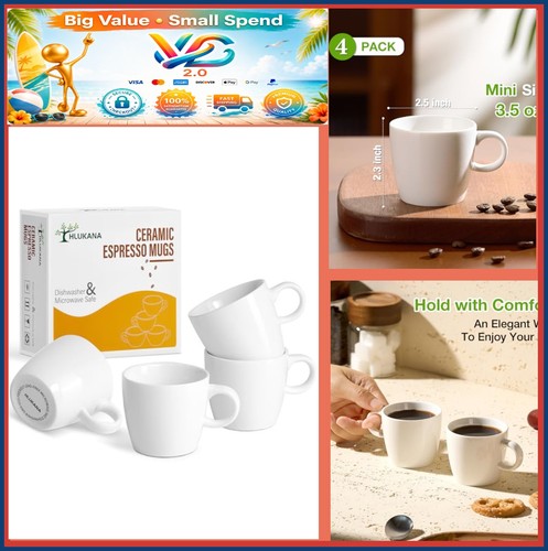 New white porcelain espresso - white,